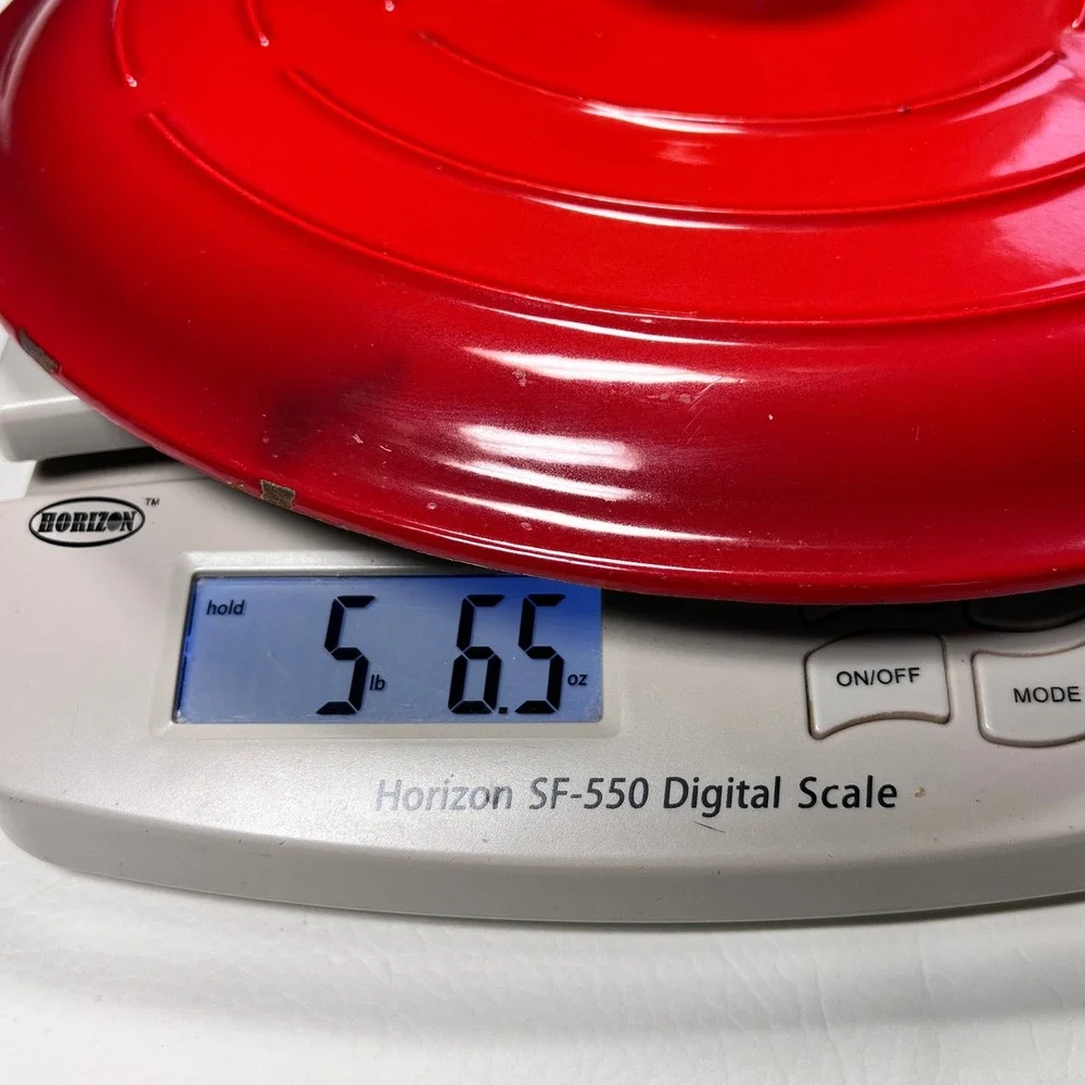 Dutch Oven Replacement Lid Red Enameled Cast Iron 12.5 inch Round Knob Heavy